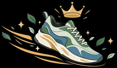 A crowned walking shoe