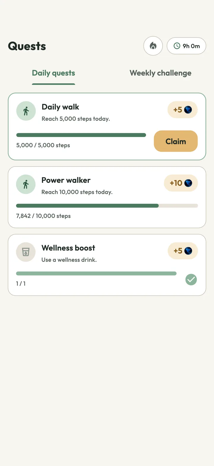 MythoWalk screen: Quests